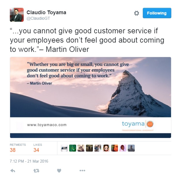 twitter, tweet, customer service, claudio toyama, toyama